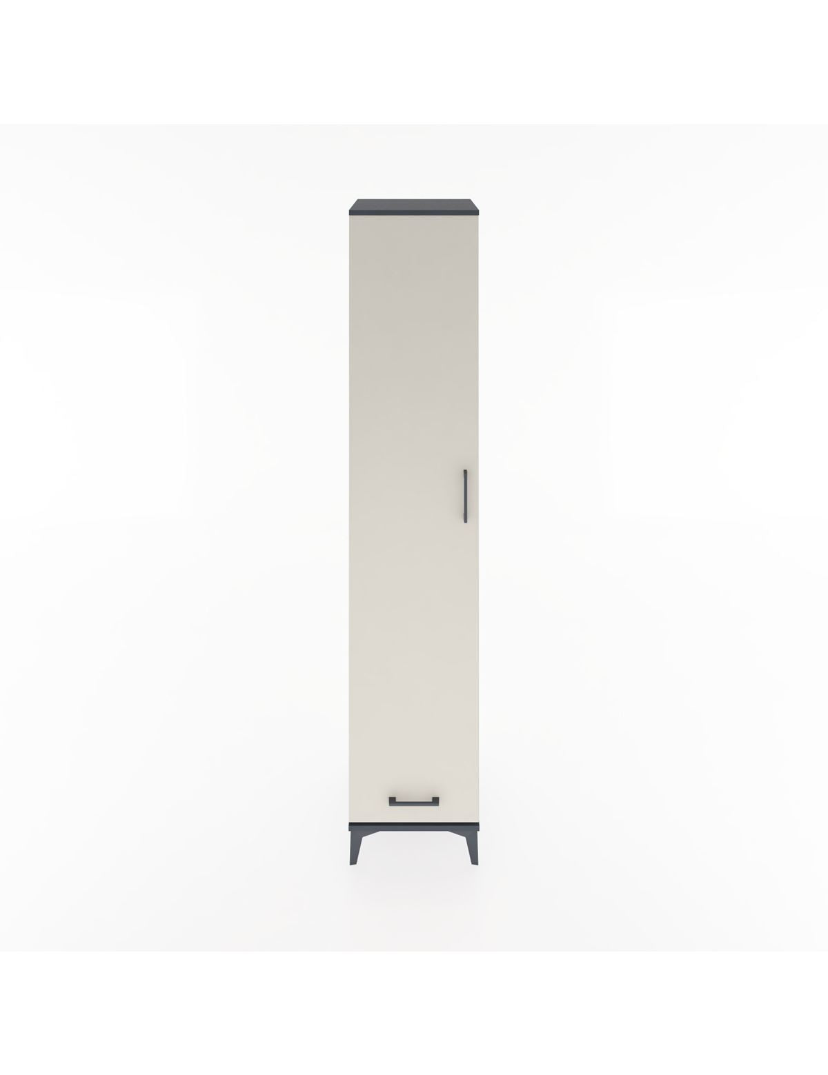 Hyperion Dolap 3 Raflı Tek Çekmeceli Tek Askılı 44x44x221 Antrasit-Aytaşı