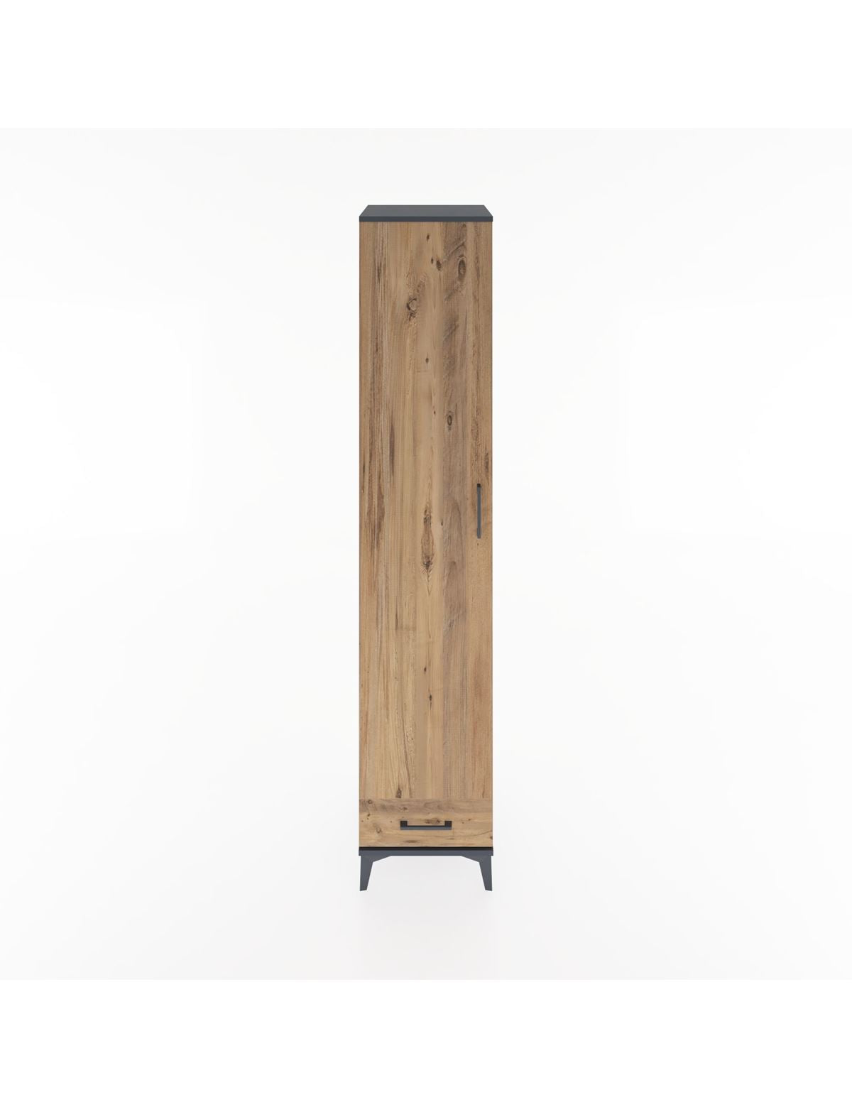 Hyperion Dolap 3 Raflı Tek Çekmeceli Tek Askılı 44x44x221 Antrasit-Çam