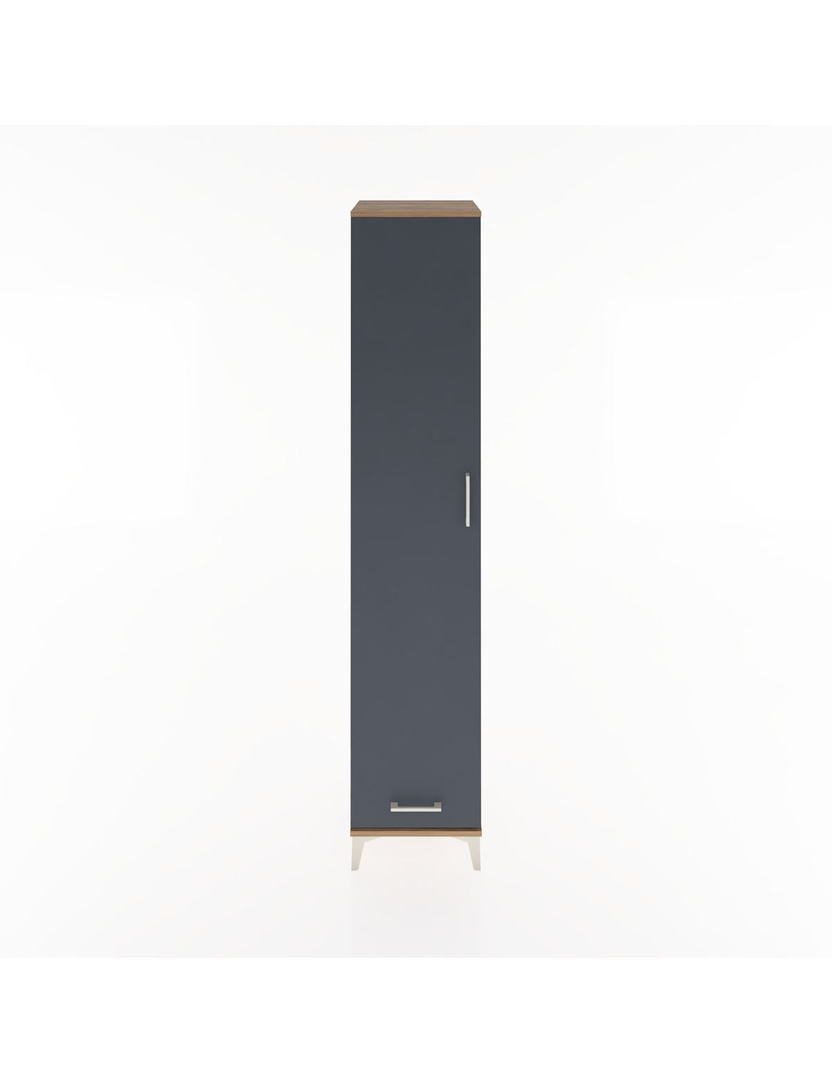 Hyperion Dolap 3 Raflı Tek Çekmeceli Tek Askılı 44x44x221 Çam-Antrasit