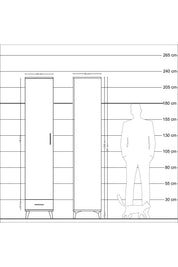 Hyperion Dolap 3 Raflı Tek Çekmeceli Tek Askılı 44x44x221 - S61M003V7B