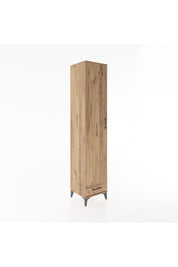 Hyperion Dolap 3 Raflı Tek Çekmeceli Tek Askılı 44x44x221 Çam-Çam
