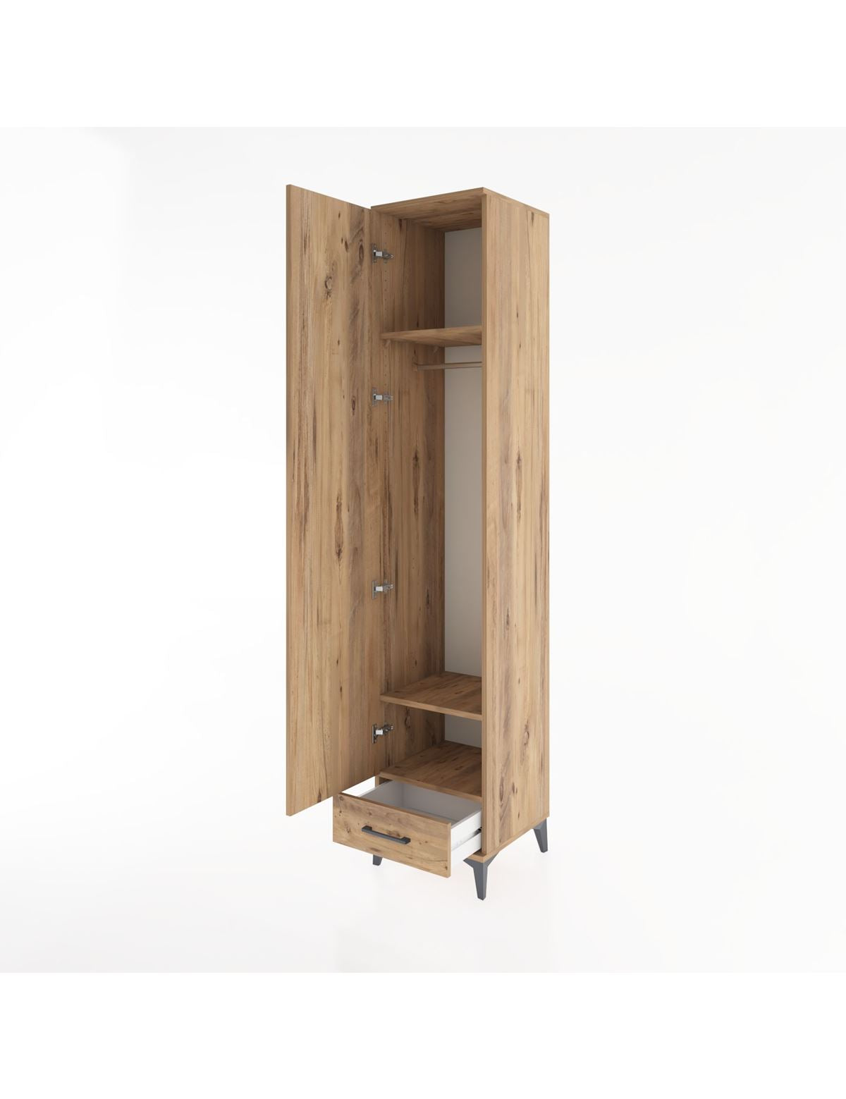 Hyperion Dolap 3 Raflı Tek Çekmeceli Tek Askılı 44x44x221 - S61M003V9B