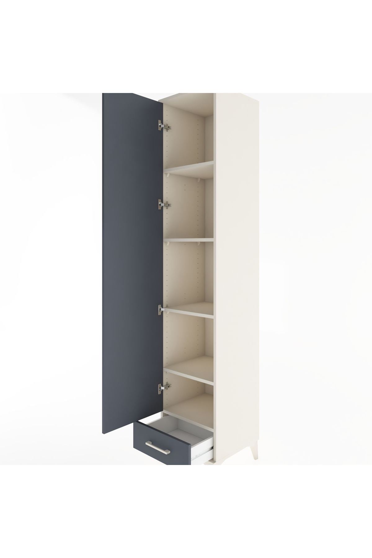 Hyperion Dolap 5 Raflı Tek Çekmeceli Tek Kapaklı 44x44x221 Aytaşı-Antrasit