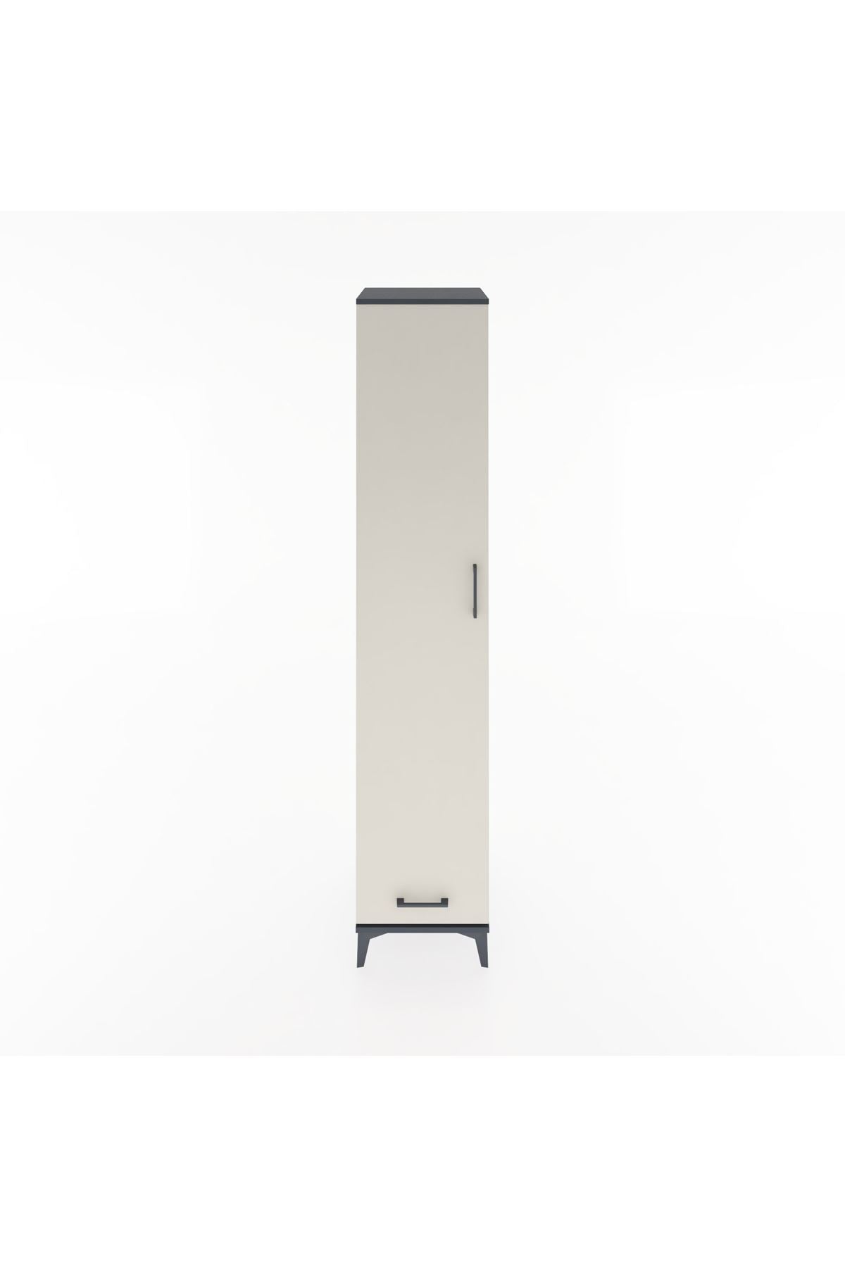 Hyperion Dolap 5 Raflı Tek Çekmeceli Tek Kapaklı 44x44x221 Antrasit-Aytaşı