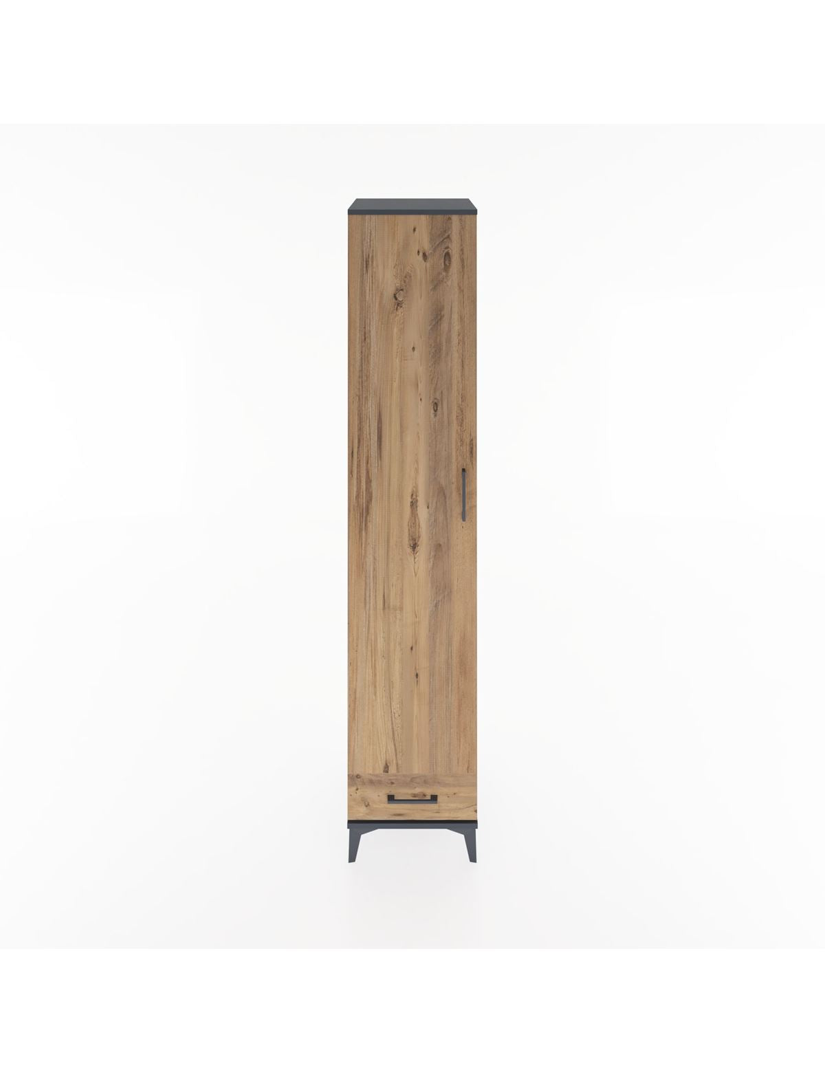 Hyperion Dolap 5 Raflı Tek Çekmeceli Tek Kapaklı 44x44x221 Antrasit-Çam