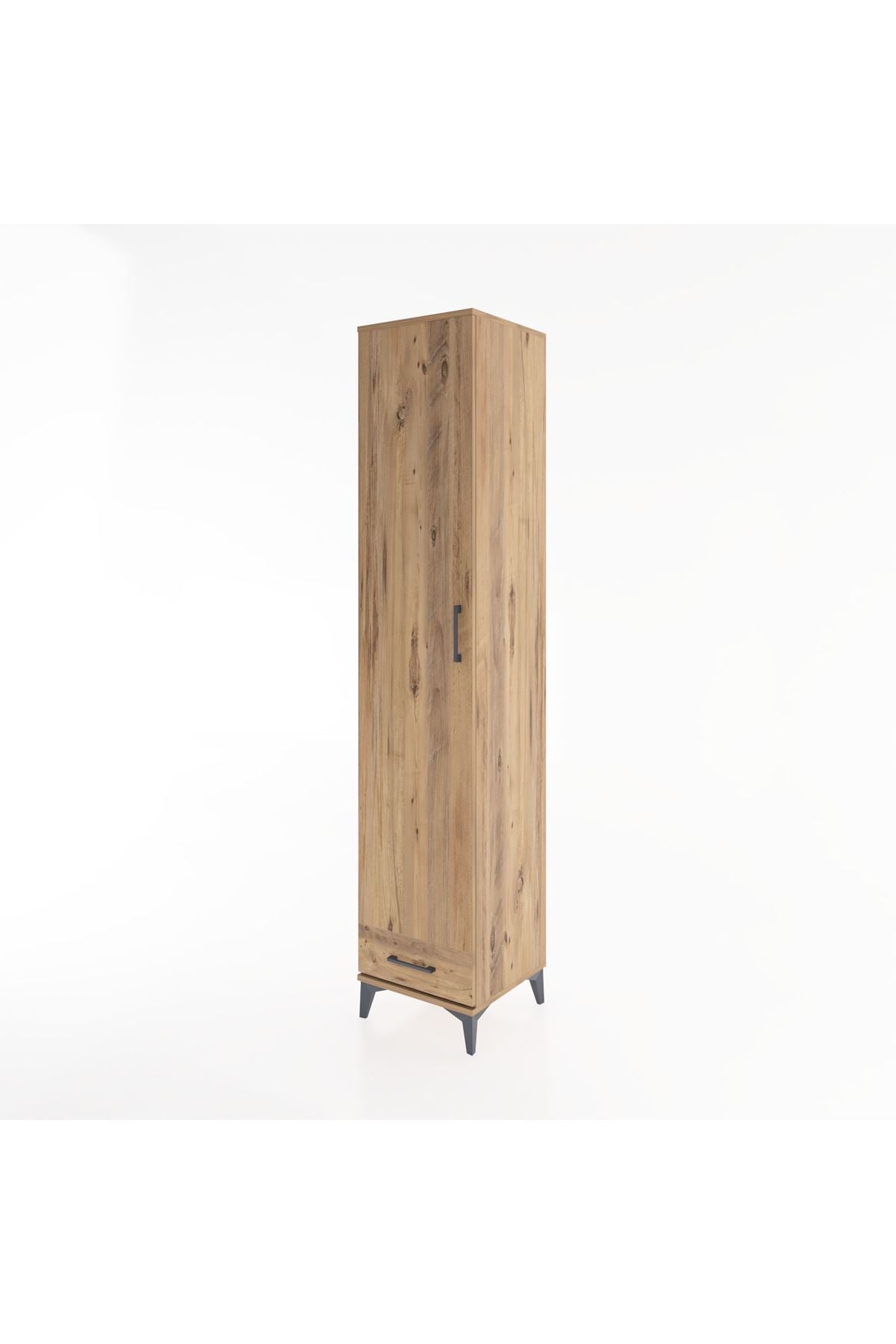 Hyperion Dolap 5 Raflı Tek Çekmeceli Tek Kapaklı 44x44x221 Çam-Çam