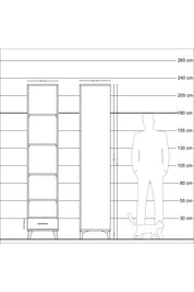 Hyperion Dolap 5 Raflı Tek Çekmeceli 44x44x221 Aytaşı-Çam