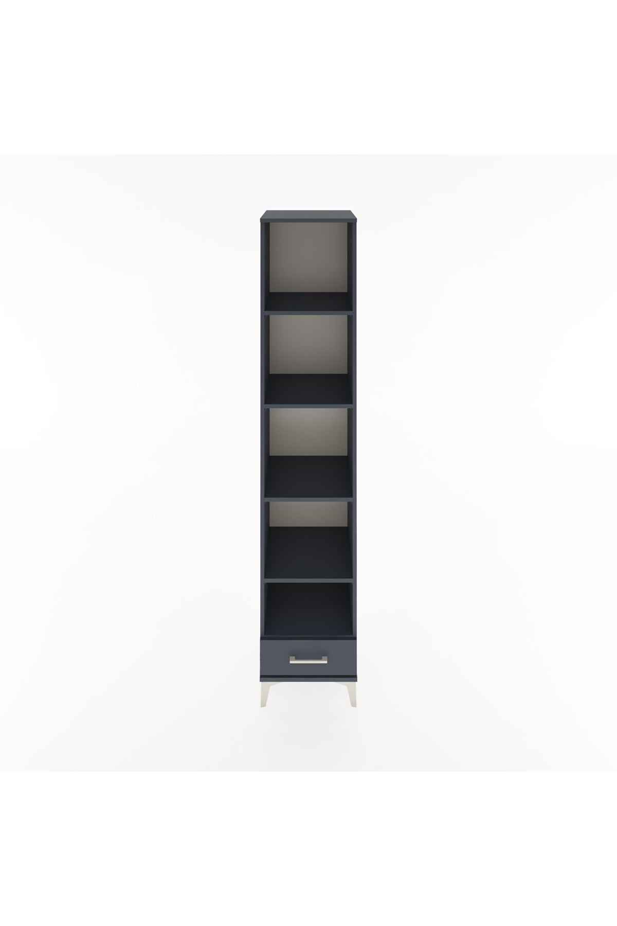 Hyperion Dolap 5 Raflı Tek Çekmeceli 44x44x221 Antrasit-Antrasit