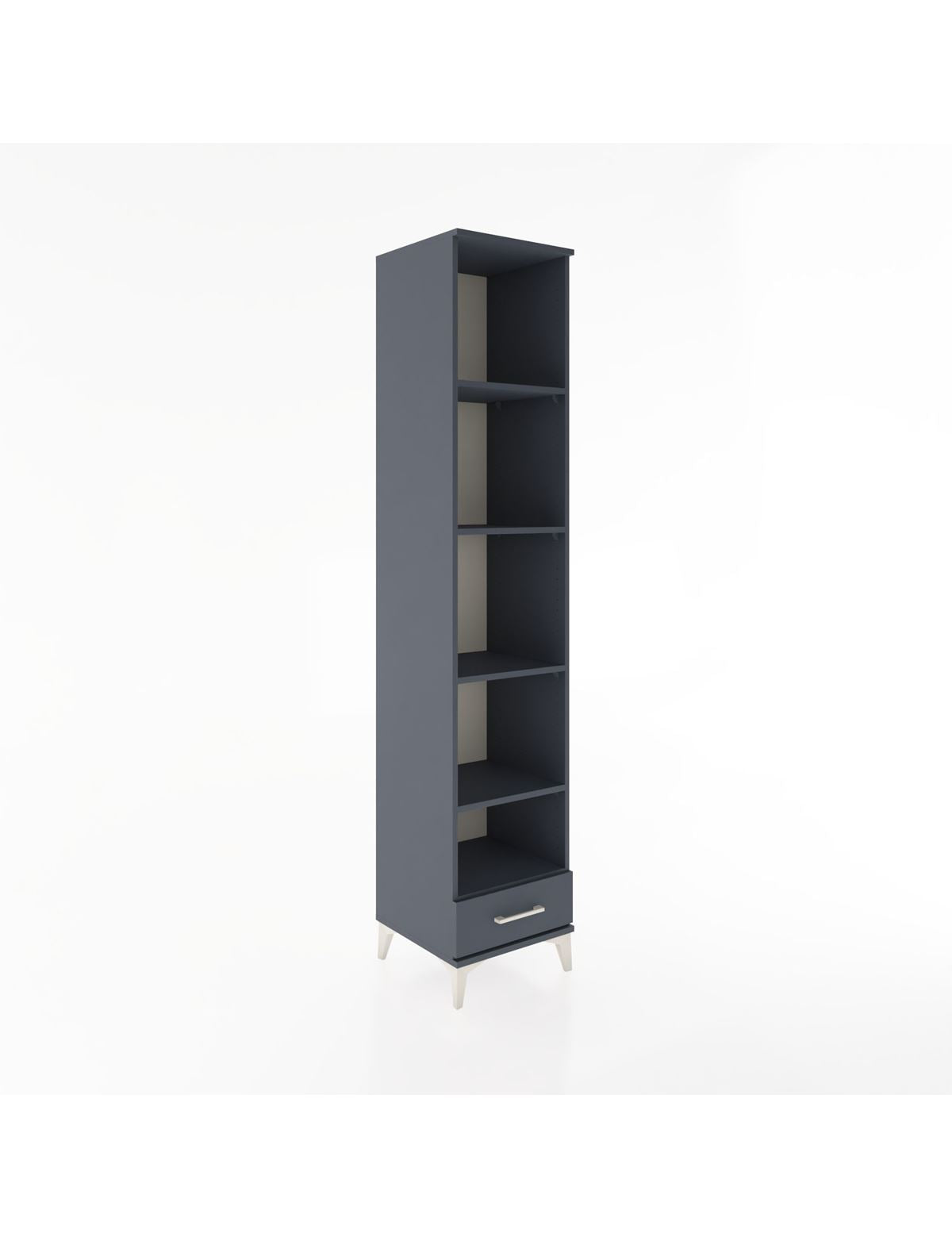 Hyperion Dolap 5 Raflı Tek Çekmeceli 44x44x221 Antrasit-Antrasit