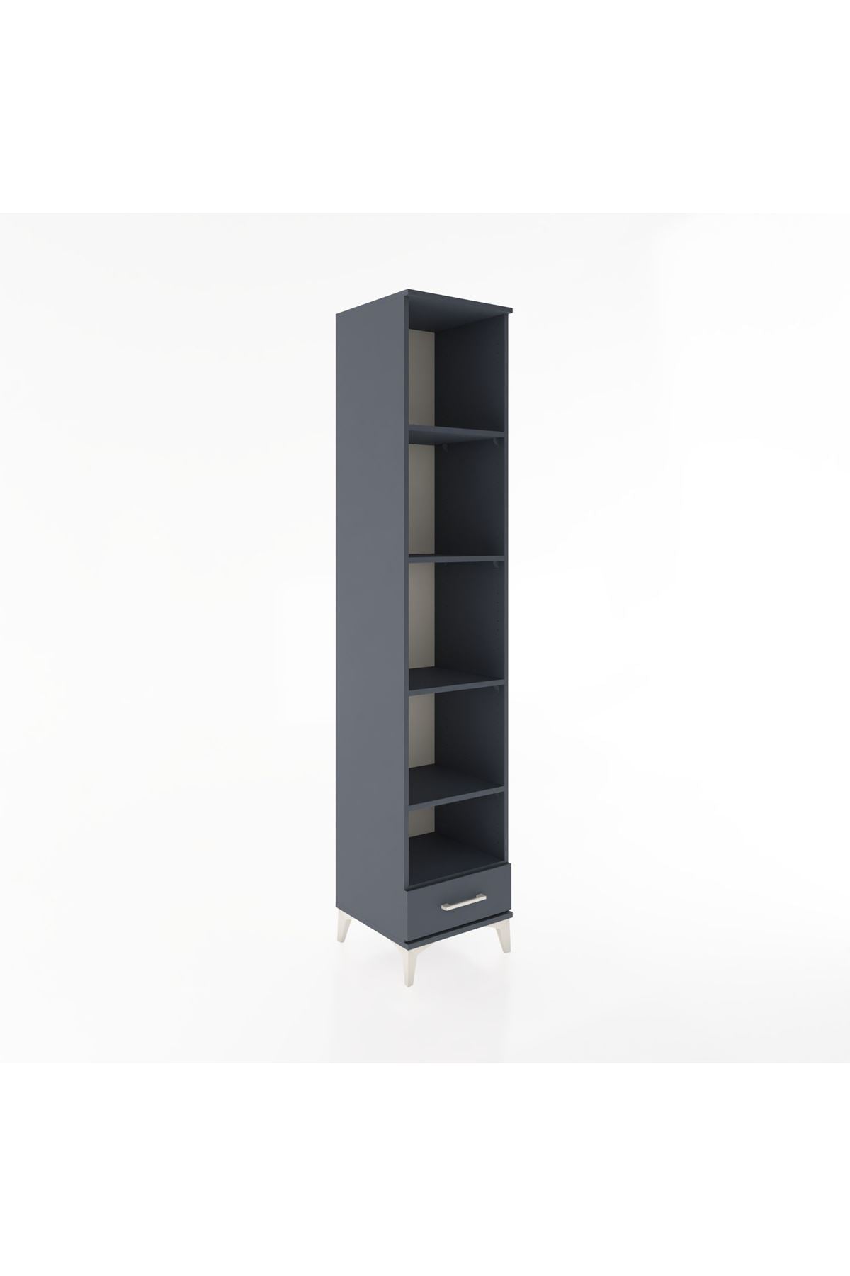 Hyperion Dolap 5 Raflı Tek Çekmeceli 44x44x221 Antrasit-Antrasit