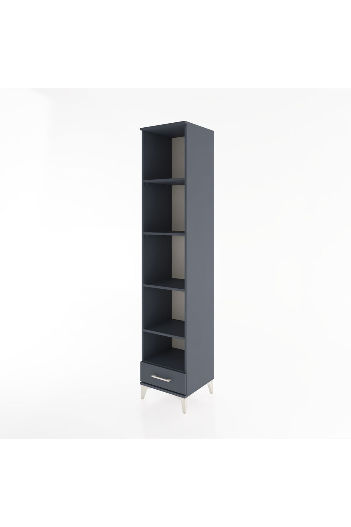 Hyperion Dolap 5 Raflı Tek Çekmeceli 44x44x221 Antrasit-Antrasit
