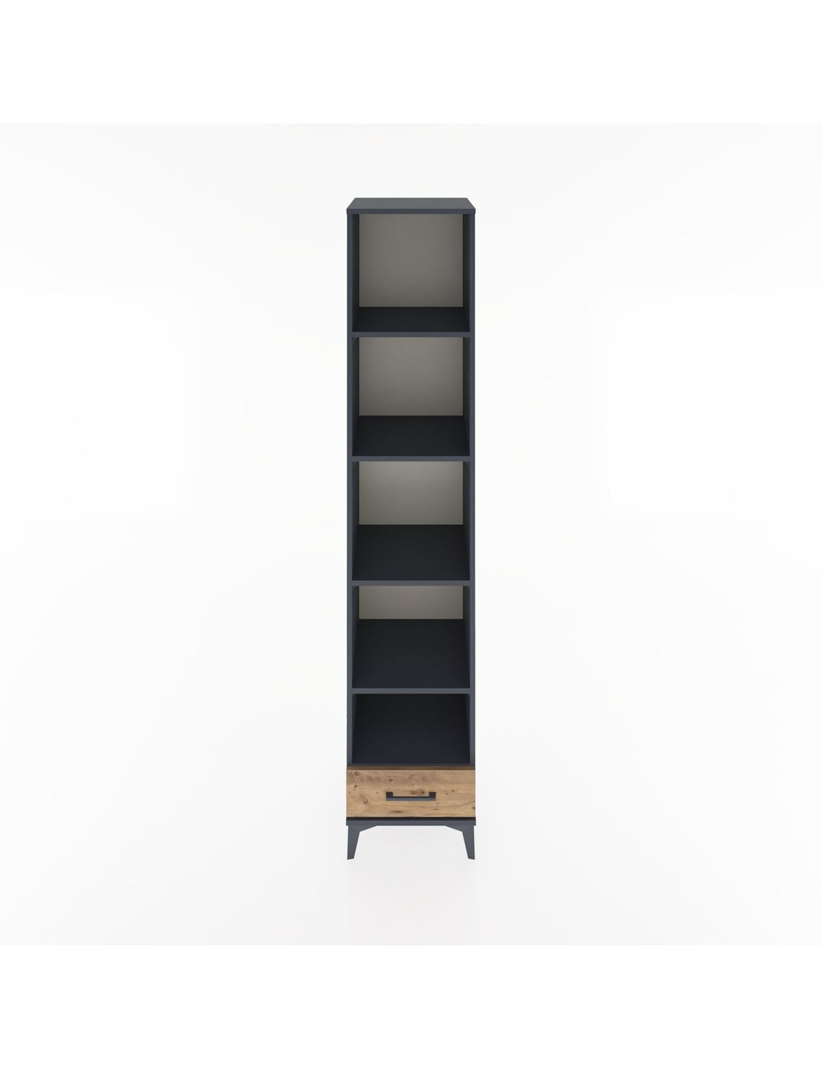 Hyperion Dolap 5 Raflı Tek Çekmeceli 44x44x221 Antrasit-Çam