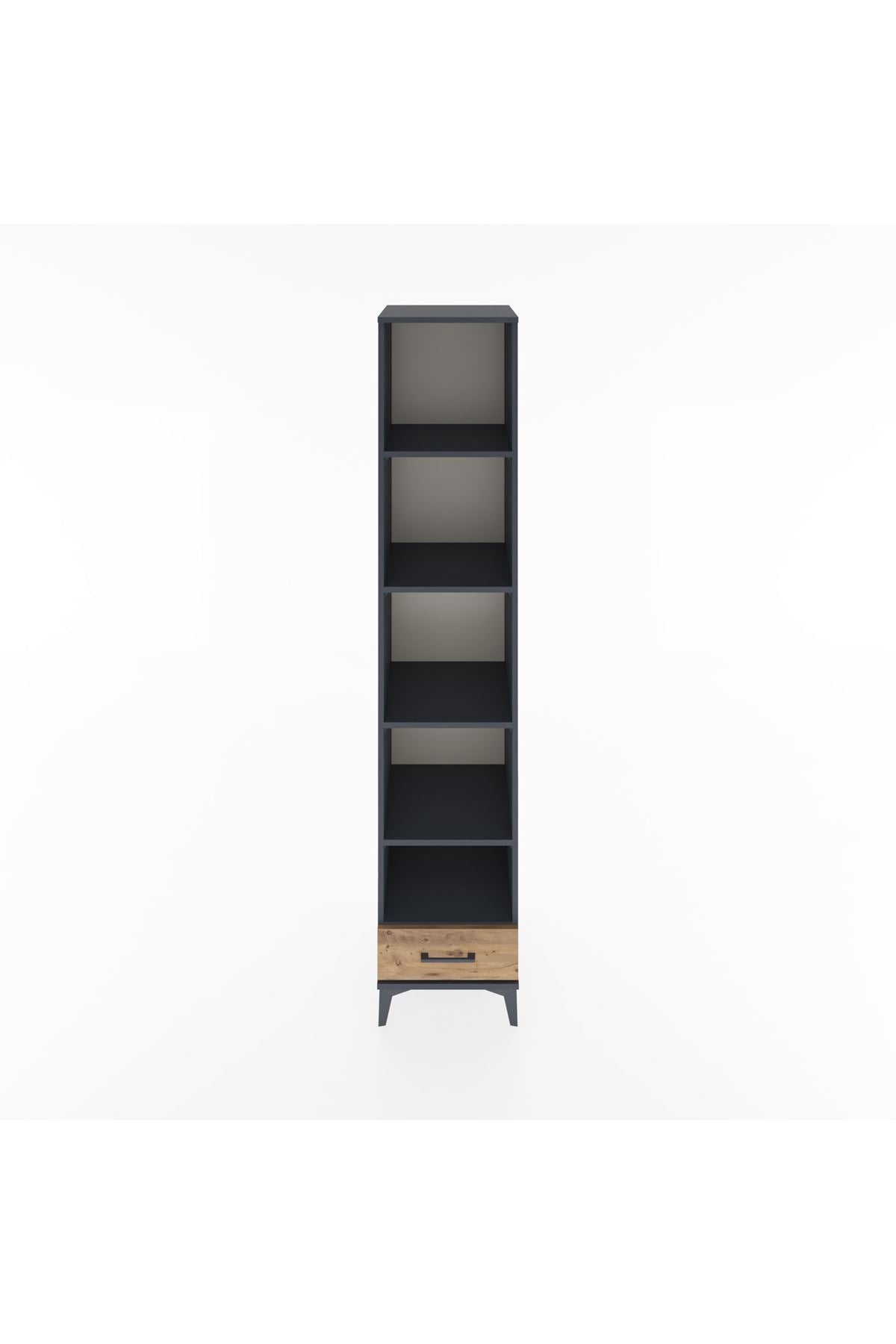 Hyperion Dolap 5 Raflı Tek Çekmeceli 44x44x221 Antrasit-Çam