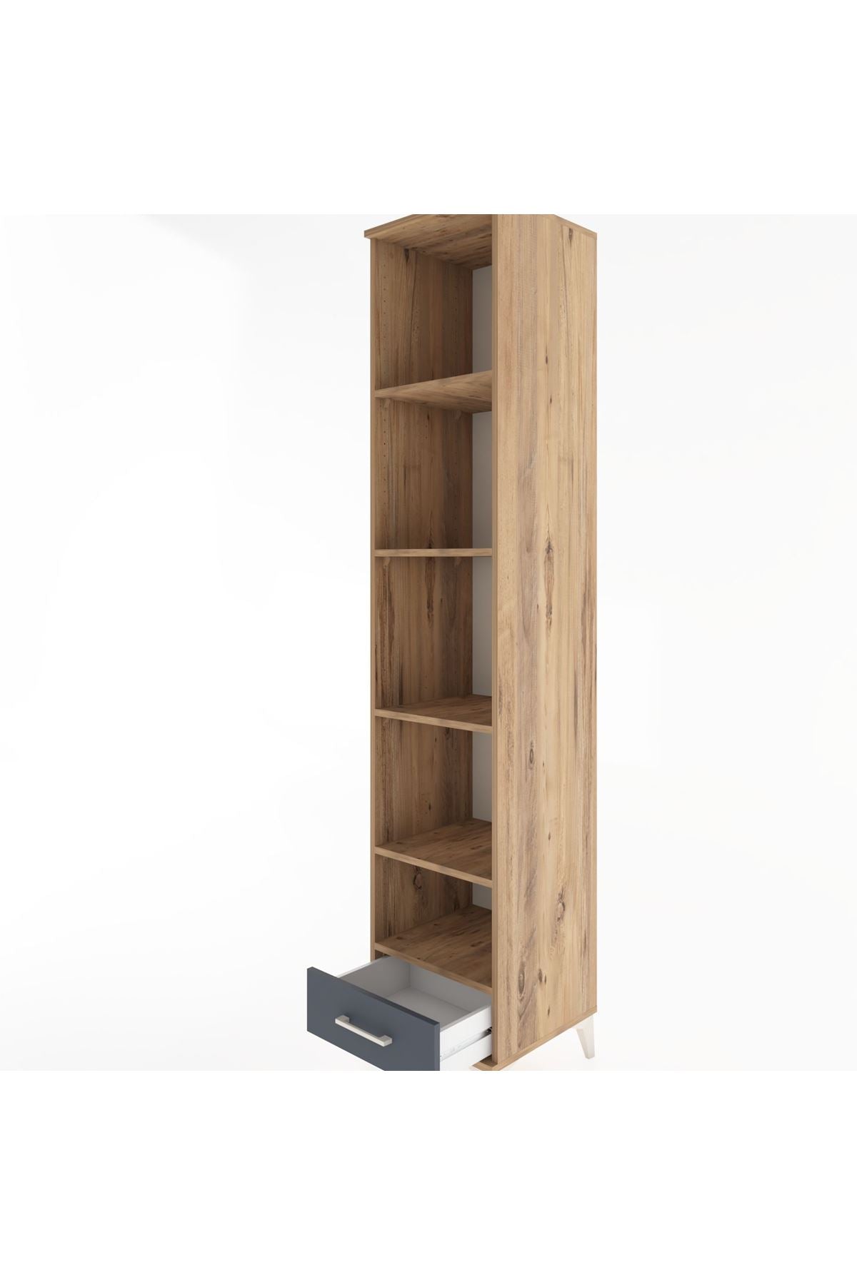 Hyperion Dolap 5 Raflı Tek Çekmeceli 44x44x221 Çam-Antrasit