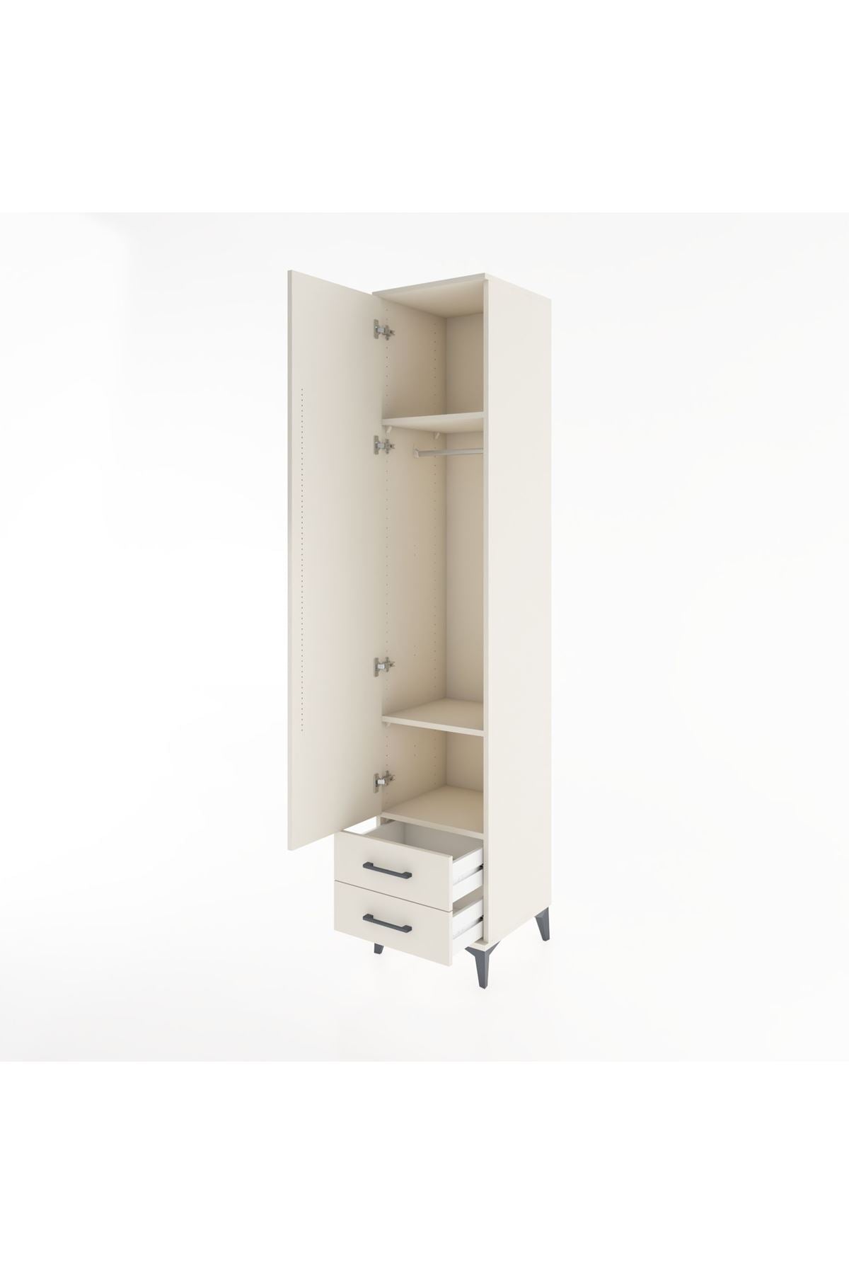 Hyperion Dolap 3 Raflı 2 Çekmeceli Tek Askılı 44x44x221 Aytaşı-Aytaşı