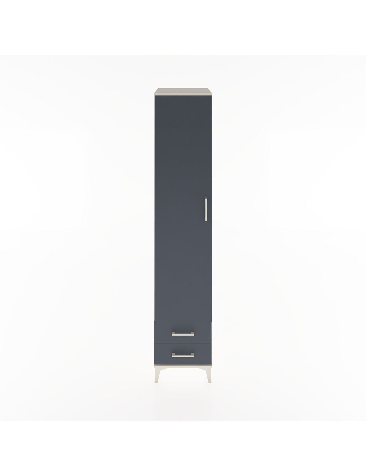 Hyperion Dolap 3 Raflı 2 Çekmeceli Tek Askılı 44x44x221 Aytaşı-Antrasit