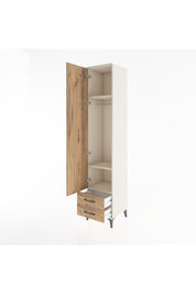 Hyperion Dolap 3 Raflı 2 Çekmeceli Tek Askılı 44x44x221 Aytaşı-Çam