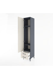 Hyperion Dolap 3 Raflı 2 Çekmeceli Tek Askılı 44x44x221 Antrasit-Aytaşı