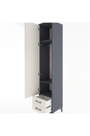 Hyperion Dolap 3 Raflı 2 Çekmeceli Tek Askılı 44x44x221 Antrasit-Aytaşı