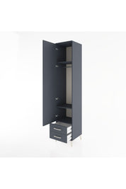 Hyperion Dolap 3 Raflı 2 Çekmeceli Tek Askılı 44x44x221 Antrasit-Antrasit