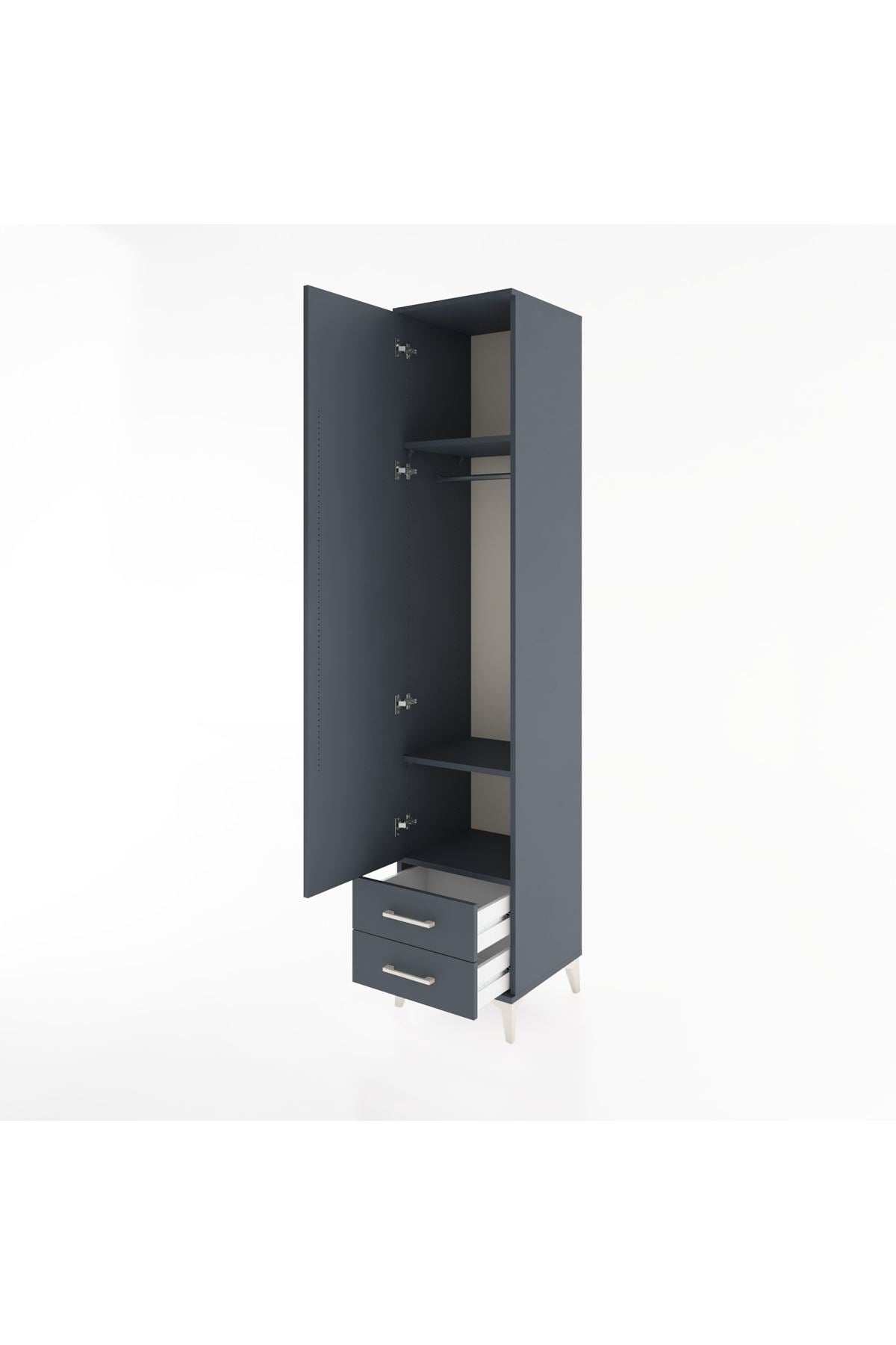 Hyperion Dolap 3 Raflı 2 Çekmeceli Tek Askılı 44x44x221 - S61M009V5B