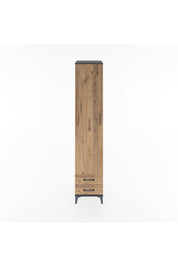 Hyperion Dolap 3 Raflı 2 Çekmeceli Tek Askılı 44x44x221 Antrasit-Çam