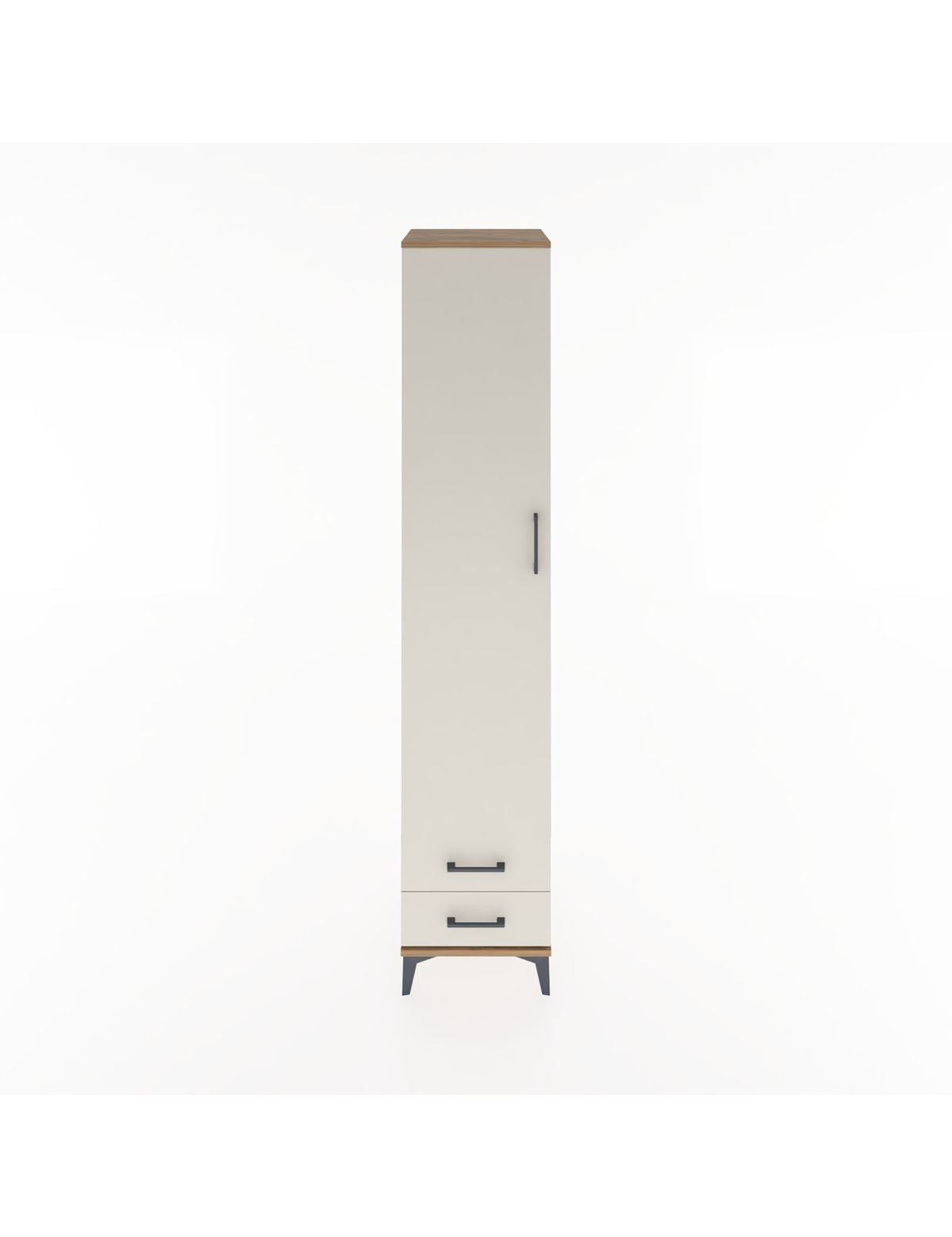 Hyperion Dolap 3 Raflı 2 Çekmeceli Tek Askılı 44x44x221 Çam-Aytaşı