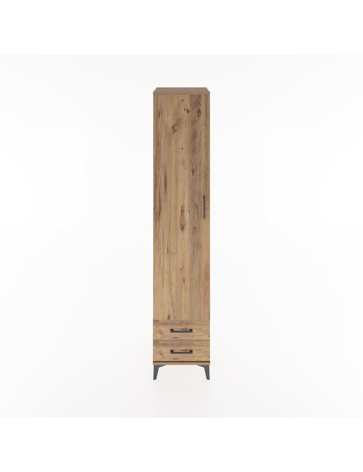 Hyperion Dolap 3 Raflı 2 Çekmeceli Tek Askılı 44x44x221 Çam-Çam