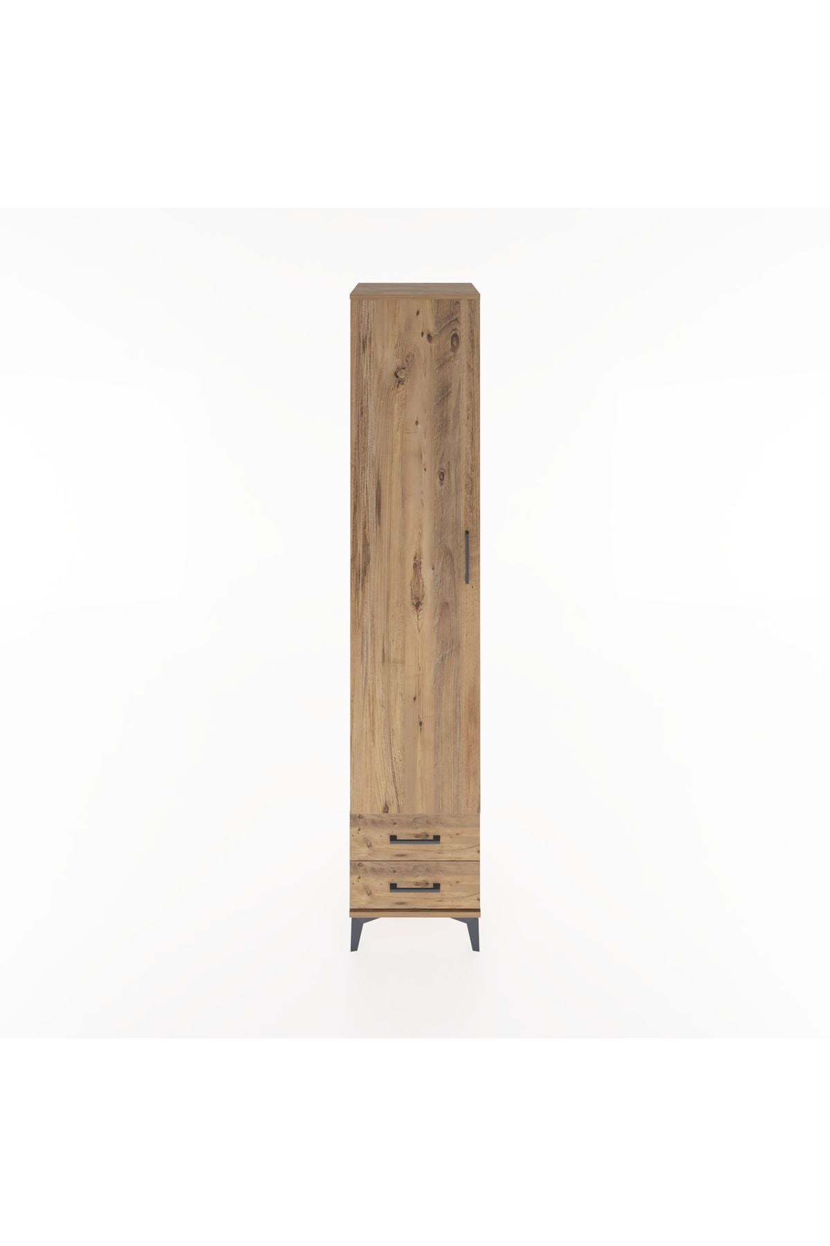 Hyperion Dolap 3 Raflı 2 Çekmeceli Tek Askılı 44x44x221 Çam-Çam