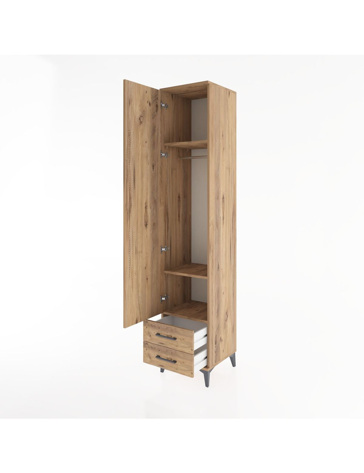 Hyperion Dolap 3 Raflı 2 Çekmeceli Tek Askılı 44x44x221 - S61M009V9B