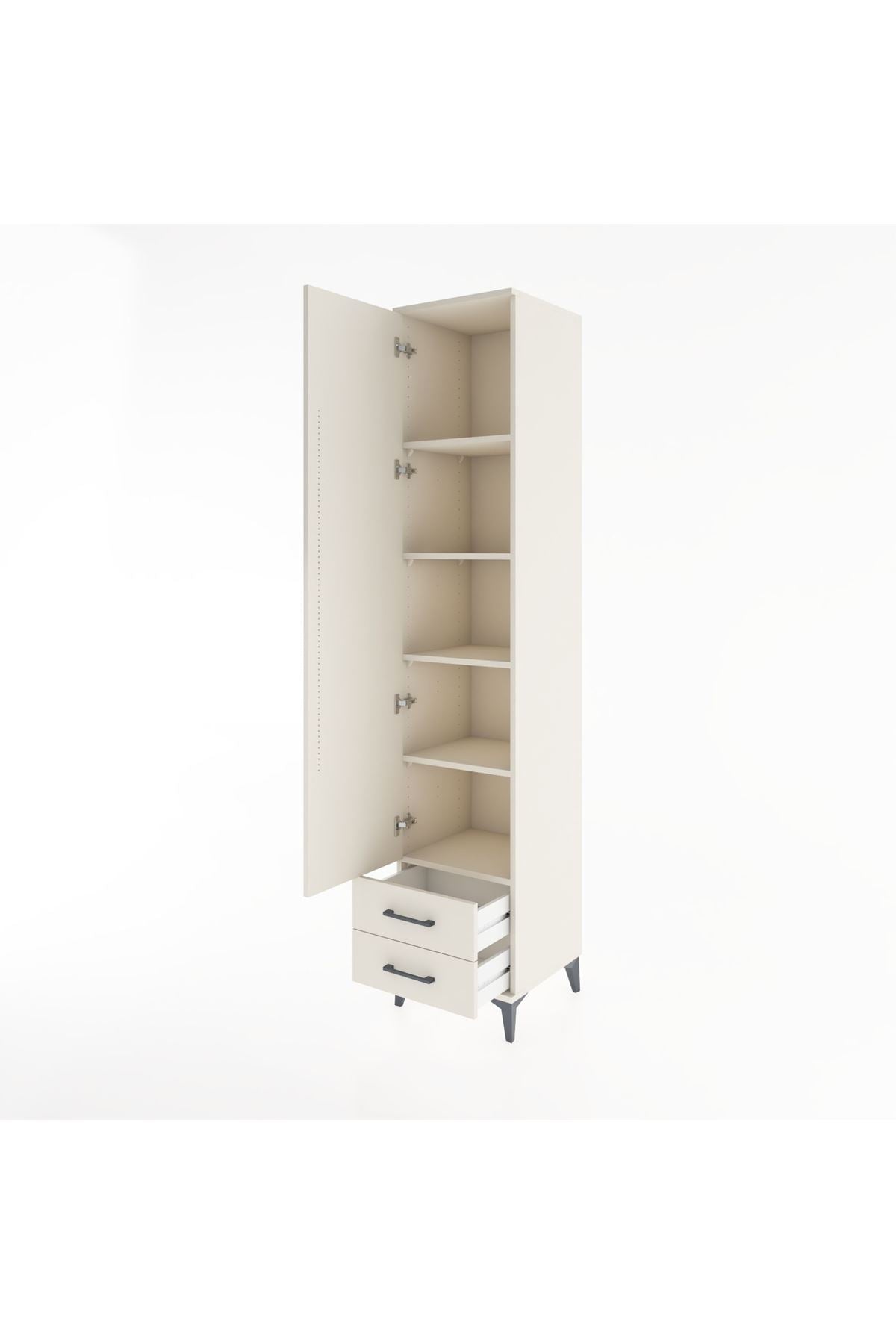 Hyperion Dolap 5 Raflı 2 Çekmeceli Tek Kapaklı 44x44x221 Aytaşı-Aytaşı