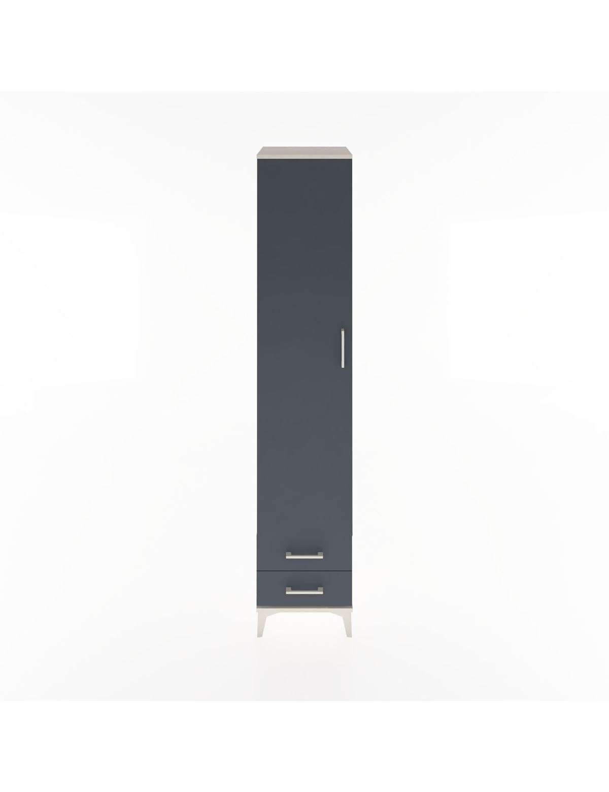 Hyperion Dolap 5 Raflı 2 Çekmeceli Tek Kapaklı 44x44x221 Aytaşı-Antrasit