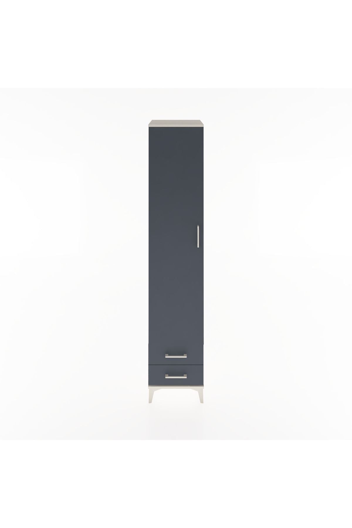 Hyperion Dolap 5 Raflı 2 Çekmeceli Tek Kapaklı 44x44x221 Aytaşı-Antrasit