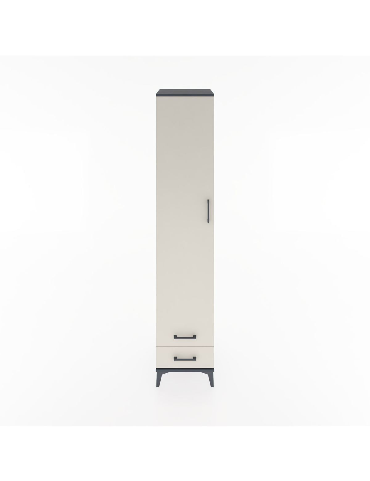 Hyperion Dolap 5 Raflı 2 Çekmeceli Tek Kapaklı 44x44x221 Antrasit-Aytaşı