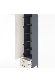 Hyperion Dolap 5 Raflı 2 Çekmeceli Tek Kapaklı 44x44x221 Antrasit-Aytaşı