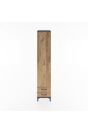 Hyperion Dolap 5 Raflı 2 Çekmeceli Tek Kapaklı 44x44x221 Antrasit-Çam