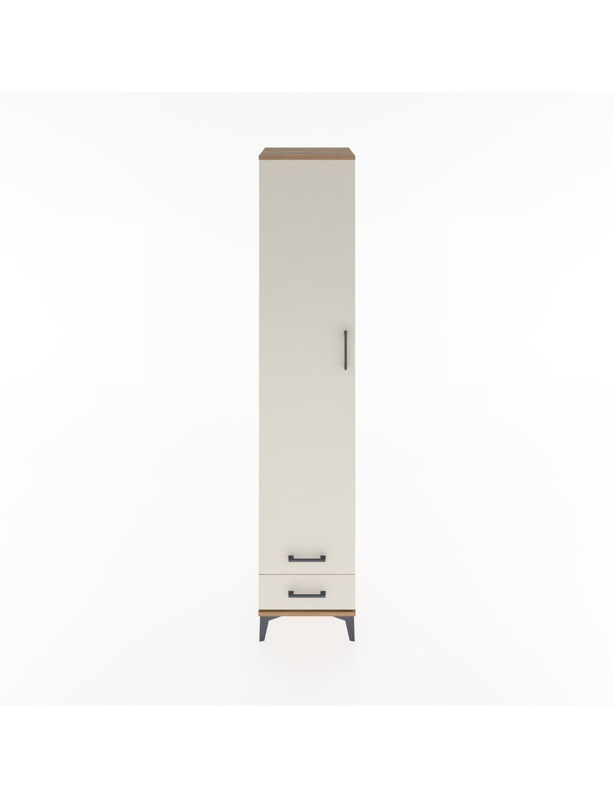 Hyperion Dolap 5 Raflı 2 Çekmeceli Tek Kapaklı 44x44x221 Çam-Aytaşı