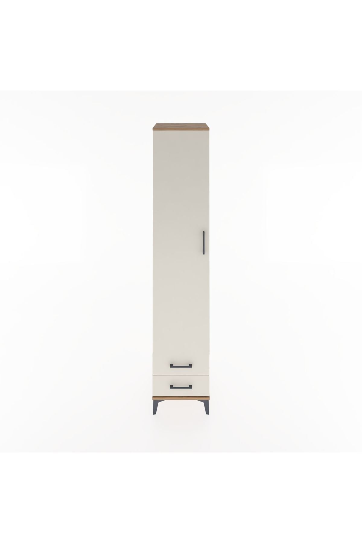 Hyperion Dolap 5 Raflı 2 Çekmeceli Tek Kapaklı 44x44x221 Çam-Aytaşı