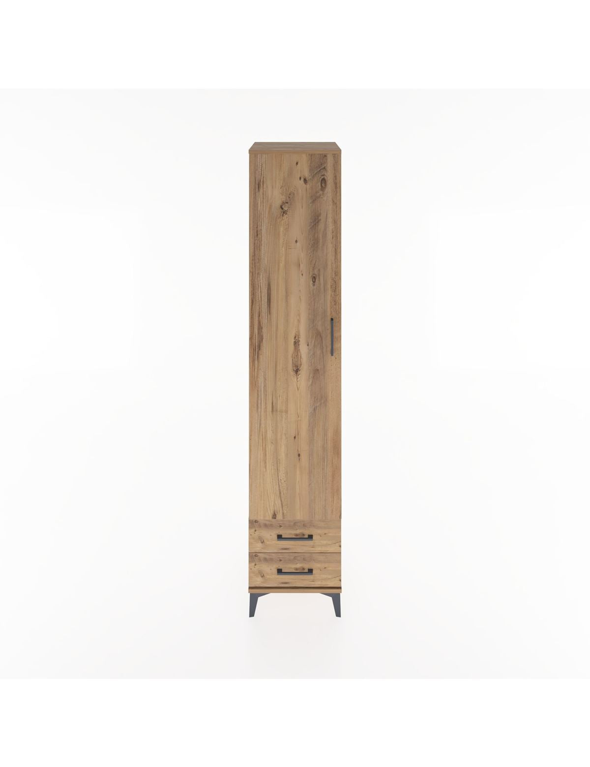 Hyperion Dolap 5 Raflı 2 Çekmeceli Tek Kapaklı 44x44x221 Çam-Çam