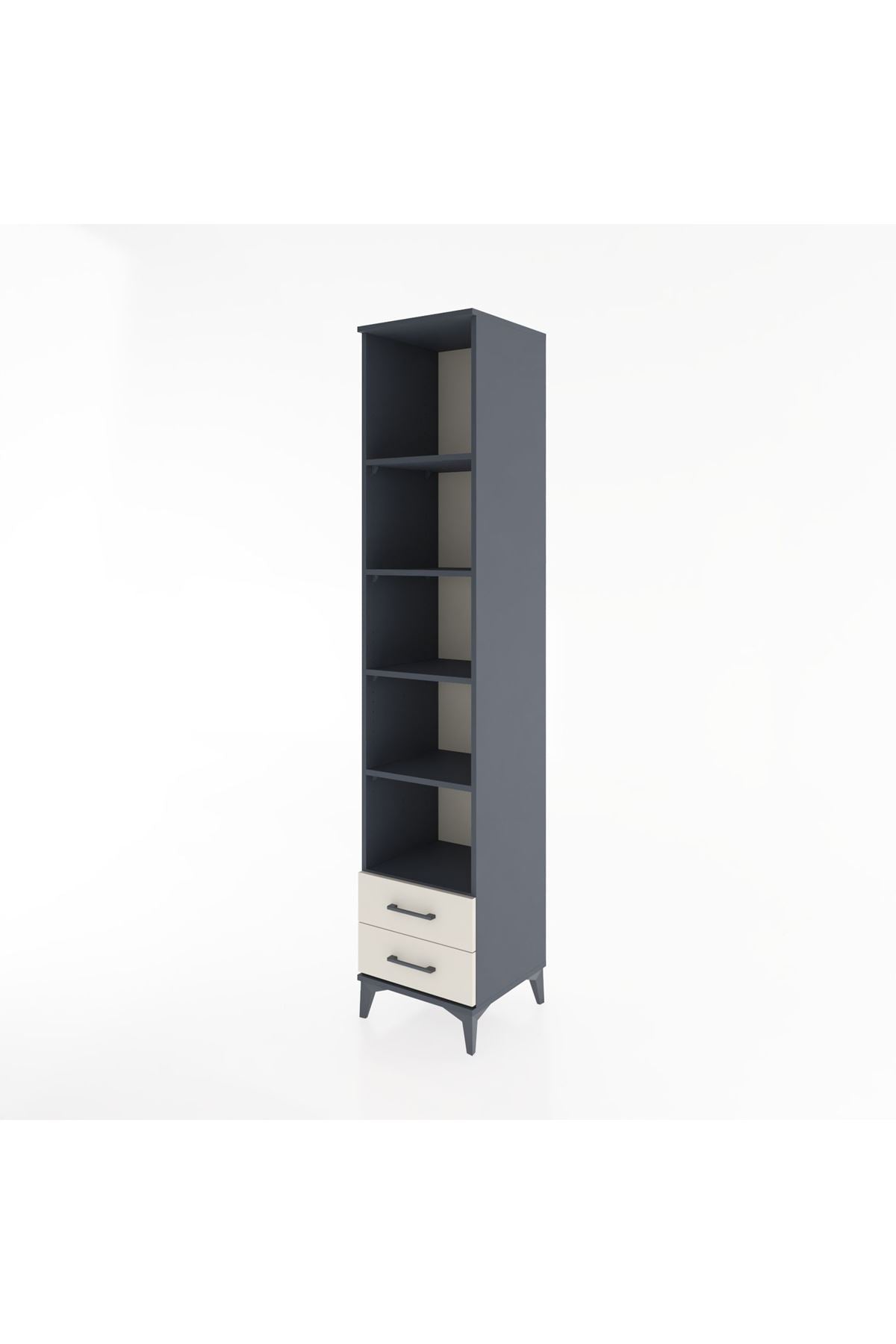 Hyperion Dolap 5 Raflı 2 Çekmeceli 44x44x221 Antrasit-Aytaşı