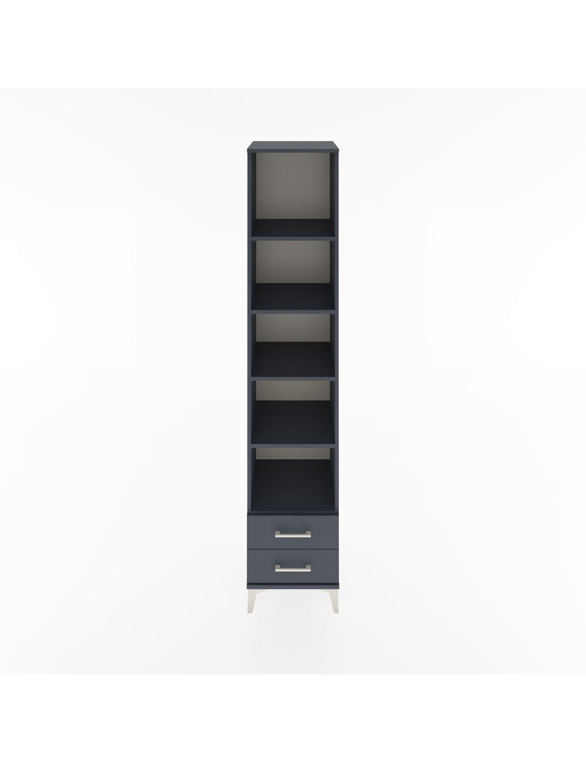 Hyperion Dolap 5 Raflı 2 Çekmeceli 44x44x221 Antrasit-Antrasit