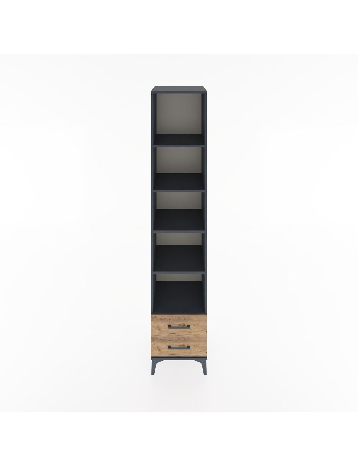 Hyperion Dolap 5 Raflı 2 Çekmeceli 44x44x221 Antrasit-Çam