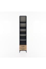 Hyperion Dolap 5 Raflı 2 Çekmeceli 44x44x221 Antrasit-Çam