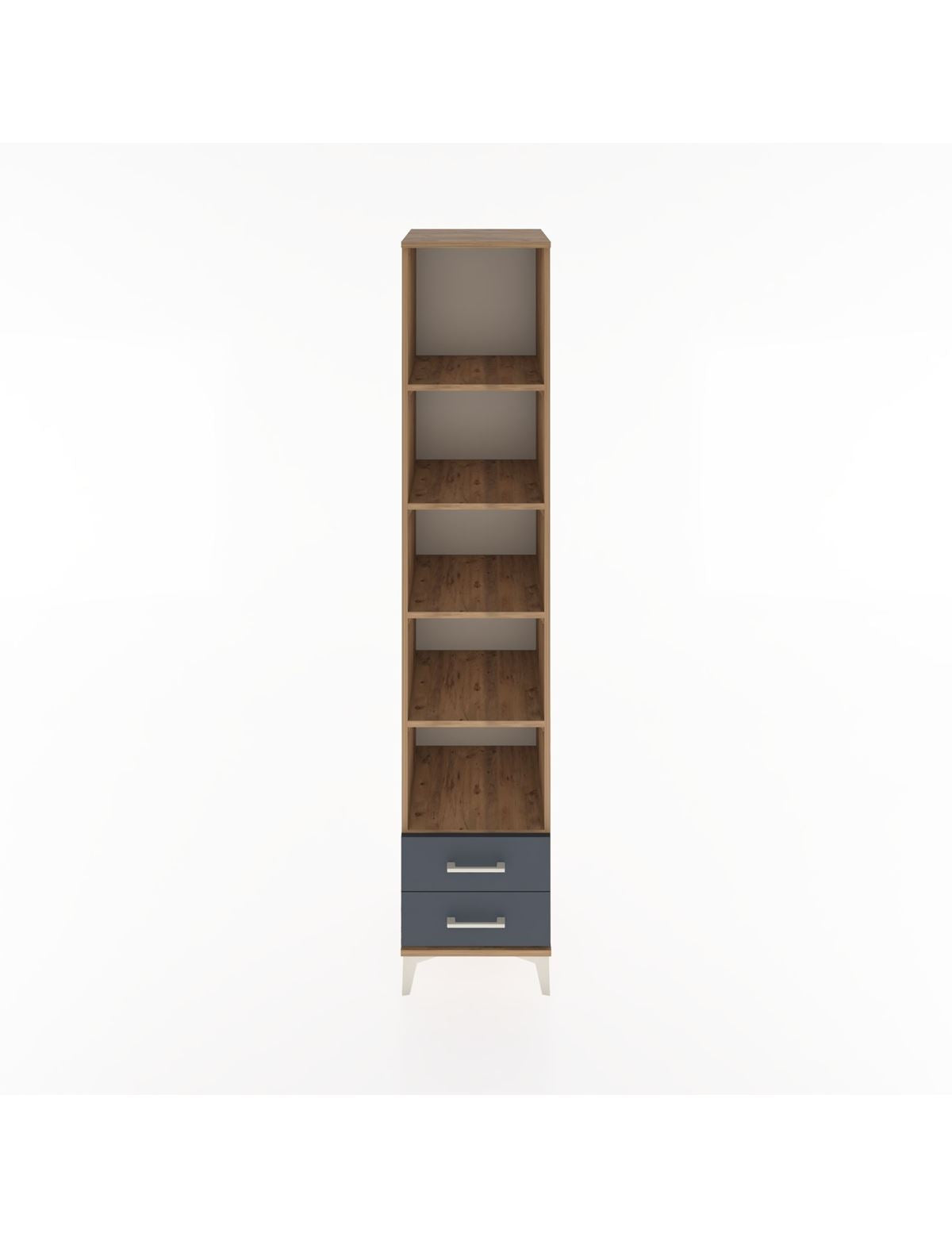 Hyperion Dolap 5 Raflı 2 Çekmeceli 44x44x221 Çam-Antrasit