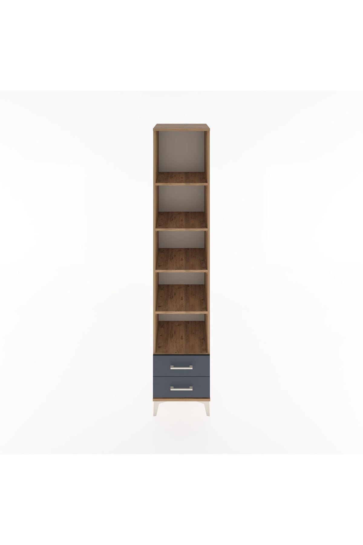 Hyperion Dolap 5 Raflı 2 Çekmeceli 44x44x221 Çam-Antrasit