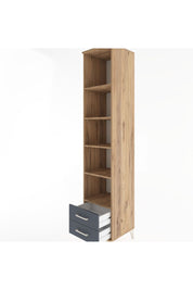 Hyperion Dolap 5 Raflı 2 Çekmeceli 44x44x221 Çam-Antrasit