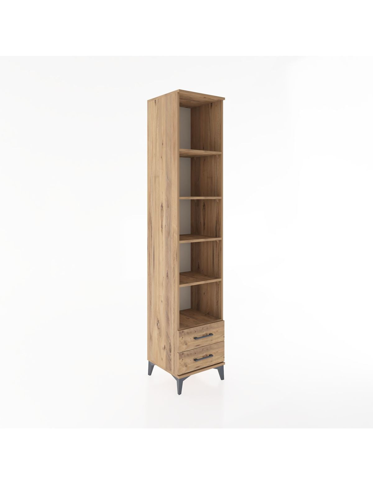 Hyperion Dolap 5 Raflı 2 Çekmeceli 44x44x221 Çam-Çam