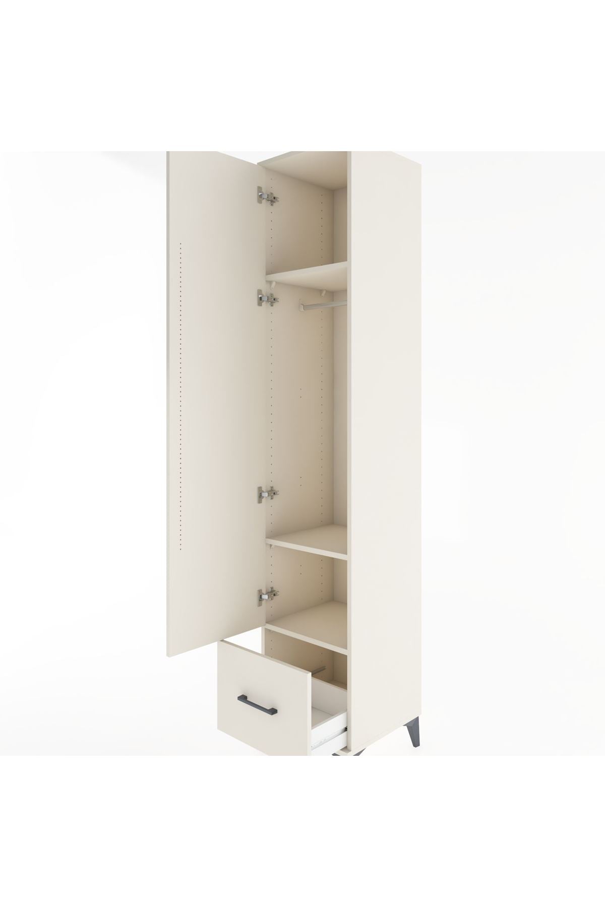 Hyperion Dolap 3 Raflı Tek Çekmeceli Tek Askılı 44x44x221 Aytaşı-Aytaşı