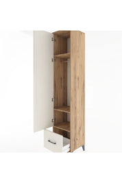 Hyperion Dolap 3 Raflı Tek Çekmeceli Tek Askılı 44x44x221 Çam-Aytaşı