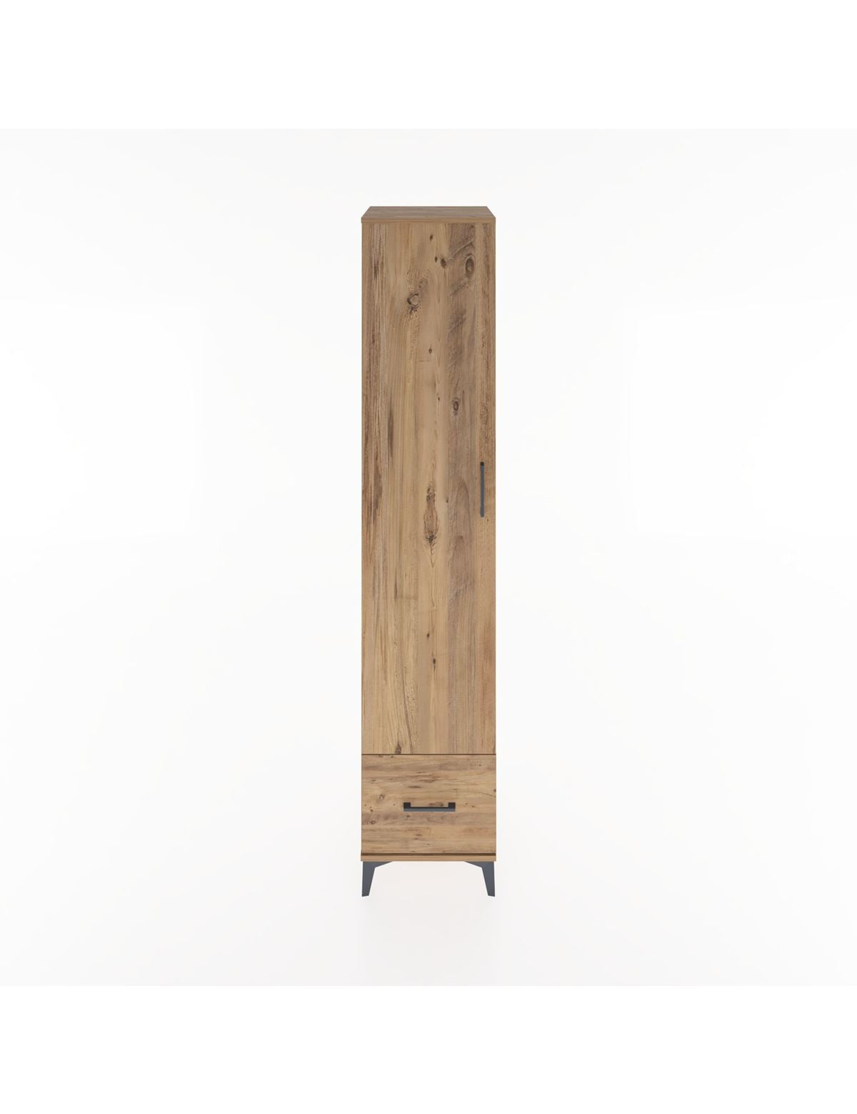 Hyperion Dolap 3 Raflı Tek Çekmeceli Tek Askılı 44x44x221 Çam-Çam